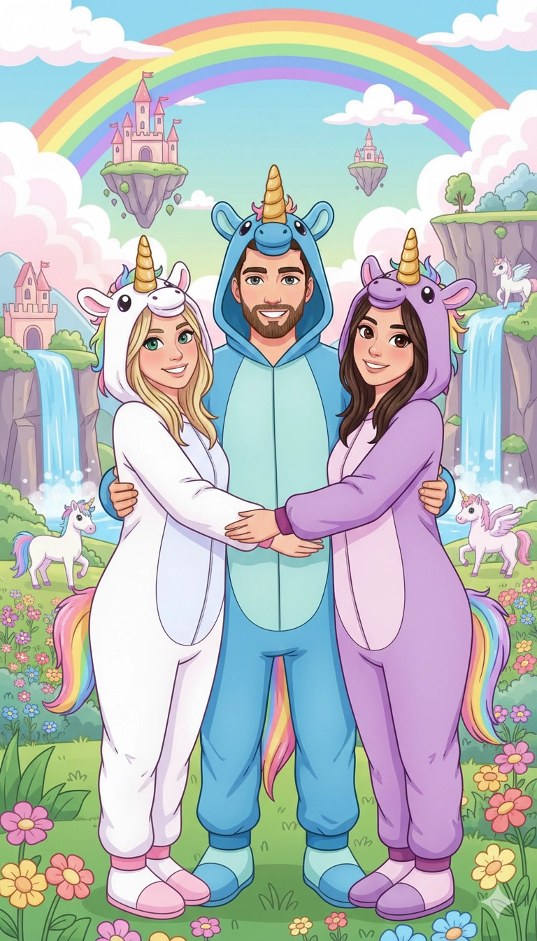 Cartoon Portrait Familie Digital Art